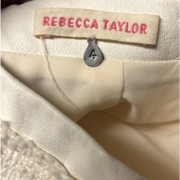 Rebecca Taylor, Ivory, Cotton, Softly Textured Tweed,Frayed Hem, EUC, Size 4 - Picture 3 of 12